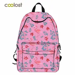 Фламинго печатных школьный рюкзак для подросток девочек Дорожная сумка-шоппер большой Ёмкость ноутбук Mochila Feminina Knaspack
