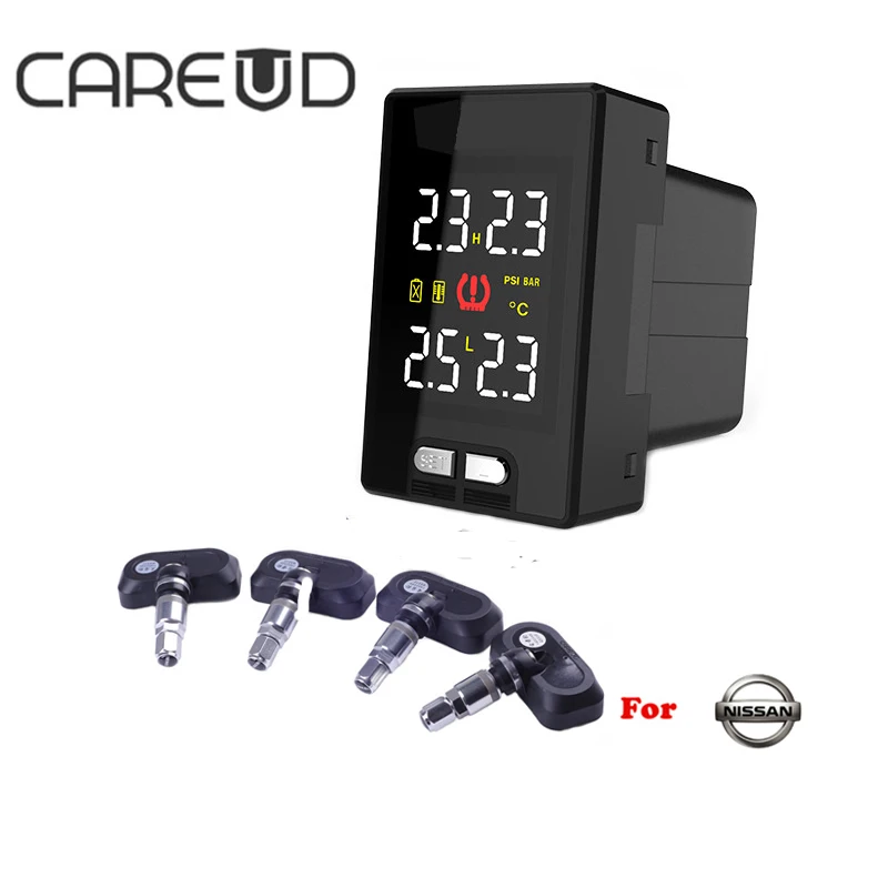 

CAREUD TPMS U912 for Nissan Smart Car TPMS Tyre Pressure Monitoring System 4 Internal Sensorar Electronics Car Alarm TPMS Tool