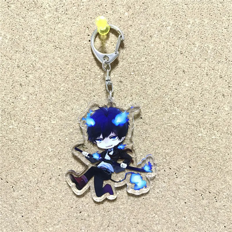 Anime Keychain Ao No Exorcist Blue Exorcist Okumura Rin Acrylic Keychain Model Pendant Keyring Strap Toy Collection Gift