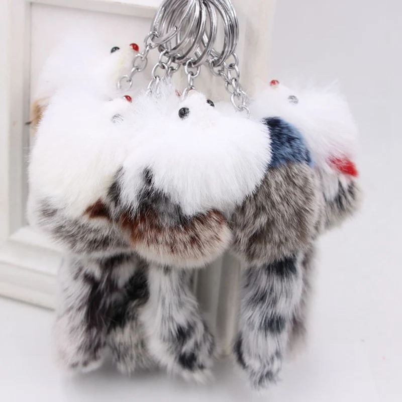 

Random Color 1pcs New Cute Fluffy Fox Ball Key Chain Keyrings Pompom Fox Fur Charm Keychain Car Bag Key Ring Women Jewelry