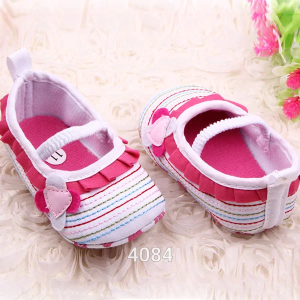 Хлопок Ткань Четыре-детская обувь в цветочек полосатый Slip-on обувь детей малышей обувь