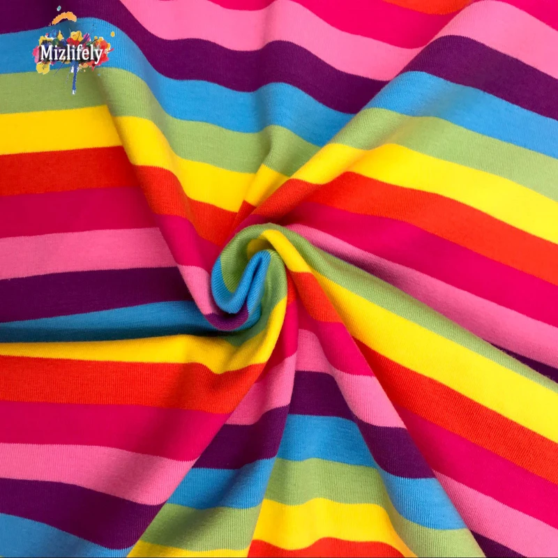 

German design cloth Lycra cotton fabric four way stretch stripes sky DIY apparel Sewing Patchwork child clothes quilts home