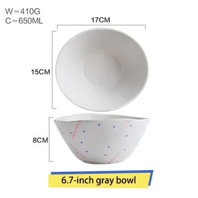 EECAMAIL японский карамельный цвет матовая керамическая посуда тарелка домашнее блюдо в стиле вестерн блюда для бифштекса тарелка чашка чаша Фруктовая тарелка десерт D - Цвет: 6.7-inch gray bowl