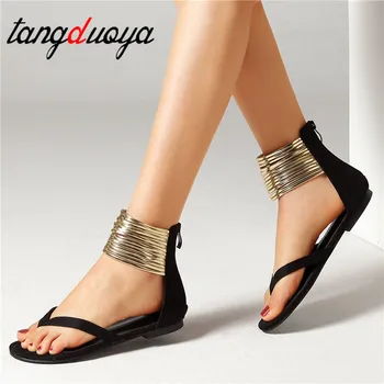 

Summer Flat Sandals Gladiator Flip Flops Narrow Band Women Sandals 2020 New Summer Women Shoes sandals large size 34-43