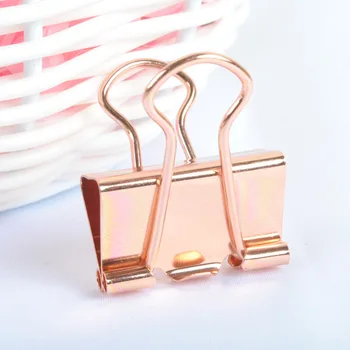 

10pcs Swag Culture and Cross Border Metal Plating Binder Clip Standard Pocket Folder 19mm 25mm