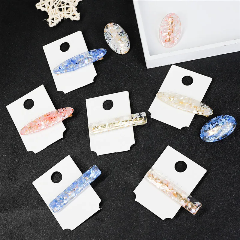 

NEW Korea Pink Shell Hairpins Vintage Geometric Oval Hair Clips Hair Accessories for Women Japan Chic Hairgrip Barrettes