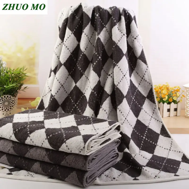 100 Cotton Jacquard Diamond Lattice Diamondstyle Business Men's Towel