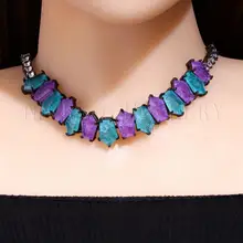 Колье Newranos Pedra Fusion Stone, многоцветное ожерелье с кристаллами, вечерние колье для женщин, модное ювелирное изделие NFX0022844