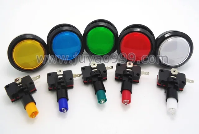 

12 pcs of lighted button Illuminated round Push Button with microswitch for arcade game machine, 5 colors for choosing