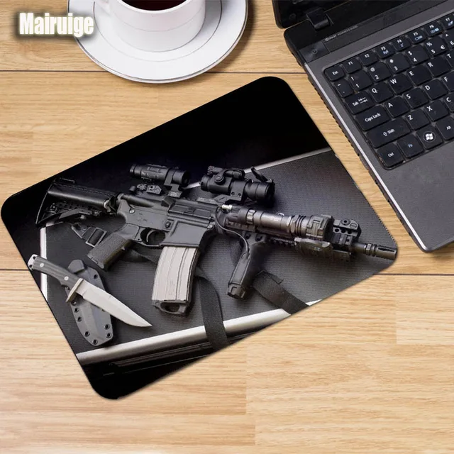 Mairuige Game Mouse Pad Guns Pattern Mouse Pad Laser Mouse Pads Gaming