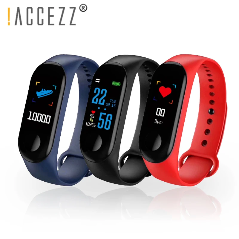 

!ACCEZZ Smart Band Bracelet For Xiaomi Blood Pressure Measurement Colorful Screen M3 Sport Wristband Fitness Tracker For Android