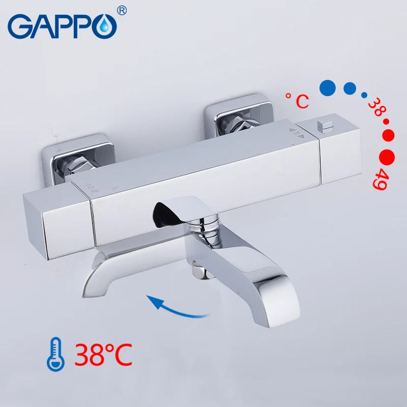 Skup GAPPO baterie prysznicowe bateria wannowa z termostatem ścienny prysznic do montażu kran wannowy termostatyczny mieszacz wody kąpiel griferia