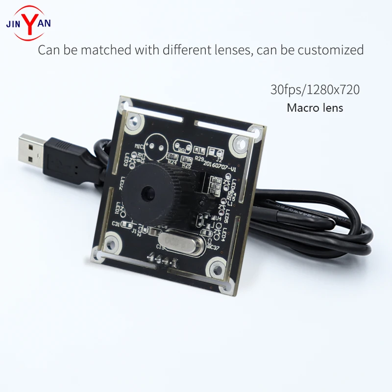 

1 million pixel macro lens 720P HD USB camera module standard UVC support linux OTG Android phone Macro lens shooting