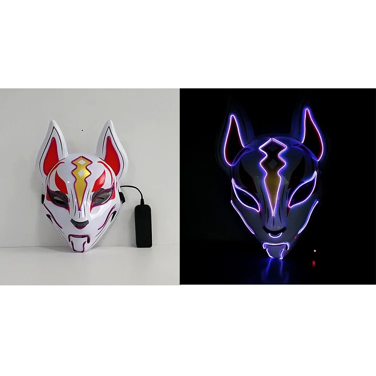 Fortniter Fox Mask Led Light Mask Halloween Pary Cosplay Prop Adult Kids Drift Mask Christmas Gift (21)
