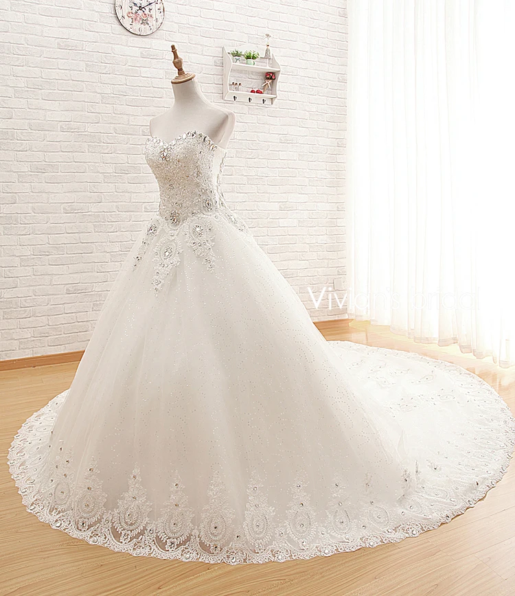 Vivian S Bridal Luxury Beaded Princess Tulle Ball Gown Wedding Vivian S Bridal Luxury Beaded Princess Tulle Ball Gown Wedding Dresses Vestido De Noiva Floor Length Gowns X1 In From