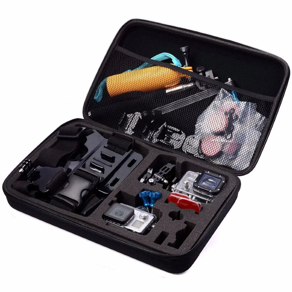 

WRUMAVA Carrying Case Protective Bag with Water Resistant EVA for Gopro Hero 6 5 4 /DBPOWER/AKASO/APEMAN/Campark