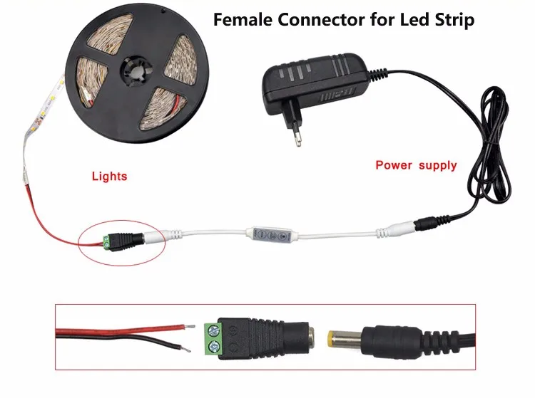 DC 12V Female Connector for led strip