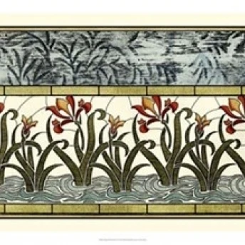 Stained Glass Flowers I Poster Print by Vision studio (32 x 20)