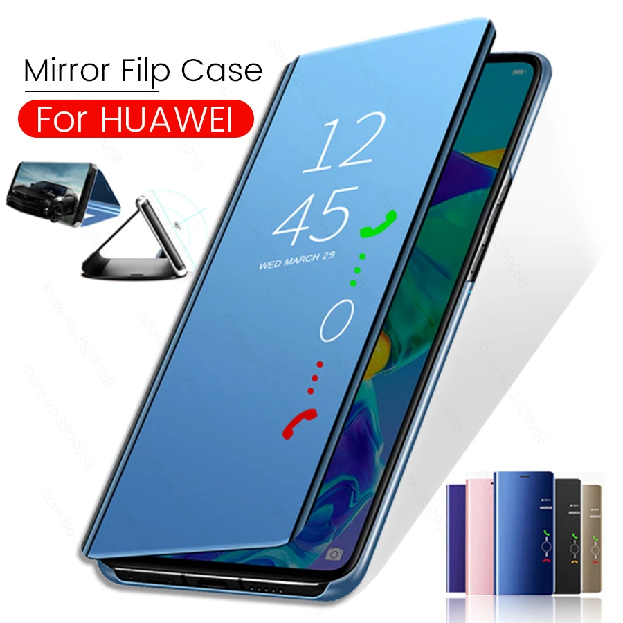 Зеркальный умный флип-чехол для huawei P30 Pro Coque чехол стоячий чехол s для huawei mate 20 Pro P30 Lite X P Smart Plus чехол