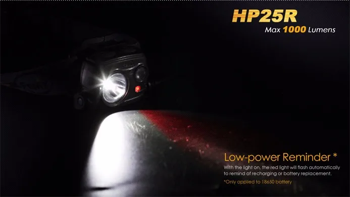 Перезаряжаемый USB Fenix HP25R 1000 люмен альпинистский налобный фонарь с прожектором и прожектором