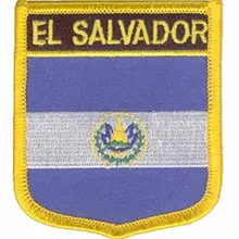 Сальвадор Флаг патч сделаны твил с Мерроу границы и железо на поддержку 100 шт./пакет принять заказ и MOQ50pcs