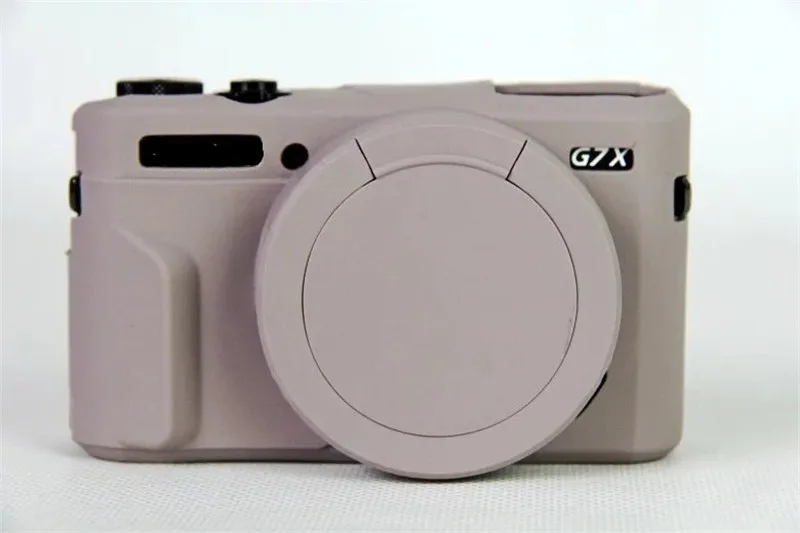 Новые легкие чехол для Canon G7X Mark II силиконовые Камера сумка хорошая резина защитный чехол для G7X-II G7X2 G7XII 4 цвета - Цвет: Silicone Grey