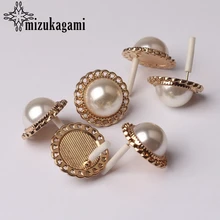 Imitation Pearls Round Lace Flowers Base Earrings Connector 20mm 6pcs/lot Jewelry Finding Earrings Making Accessories