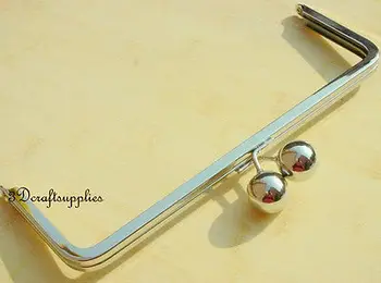 

metal purse frame glue on clasp clip silver 10 1/4 inch X 3 1/2 inch Y25