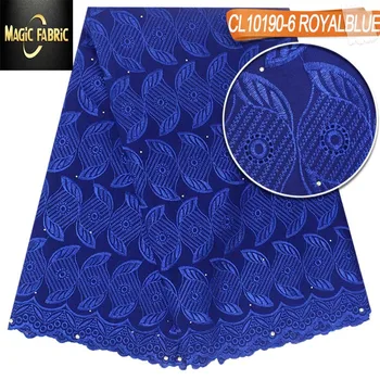 

Free shipping African Swiss voile lace High quality French lace Fabric with Stones 2017 Cotton Swiss Lace fabrics CL10190