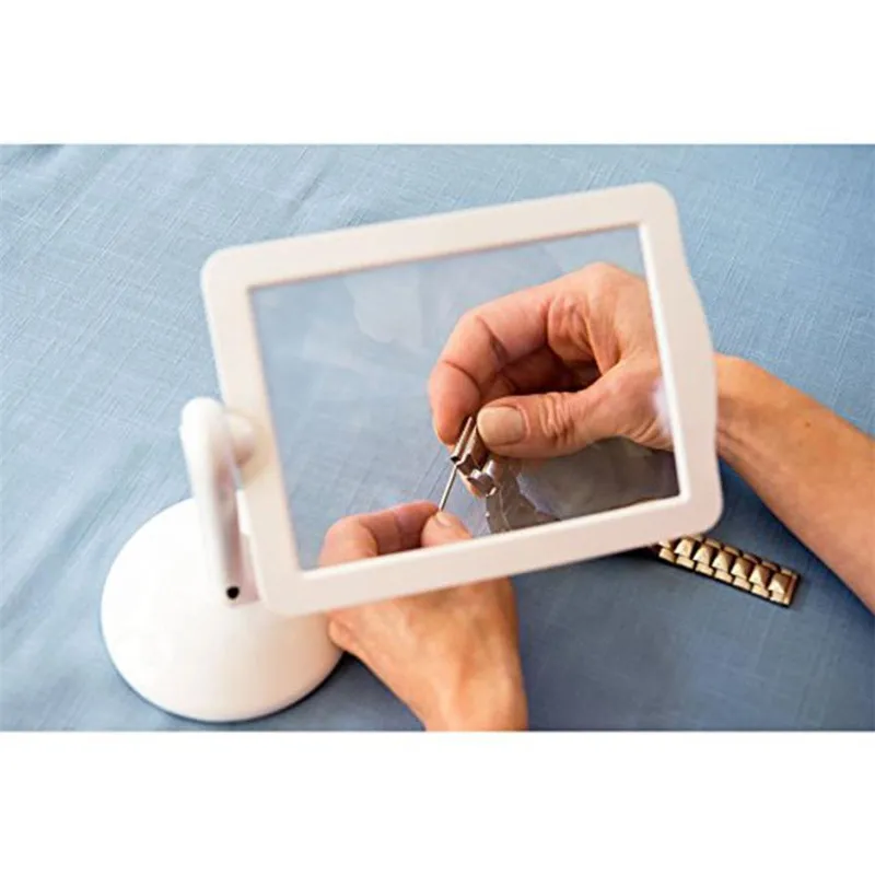 

Rotatable Led Magnifier Screen the Old Reading Helper Magnifying Glass White Self Stand Rotate Reading Magnifier with Light sale