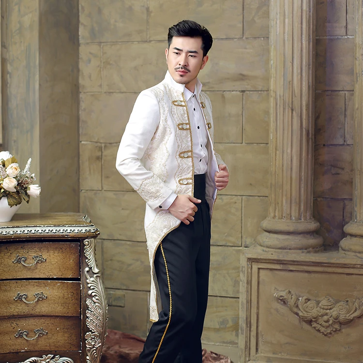 

Free shipping 100%real mens medieval suit/swallow tail stage performance/free size, for mens height 175-180cm, weight 70-80kg