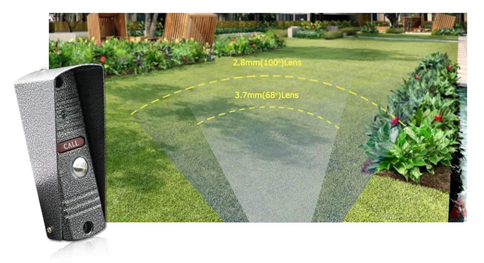 4 дюймов HD видеодомофон система дверной звонок, камера видео разблокировка металлический дверной Звонок