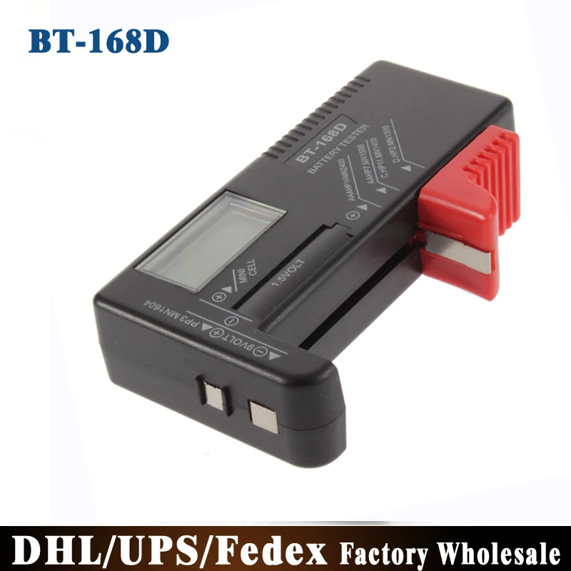 DHL/FedEx 100 шт./лот цифровой тестер батареи Checker Кнопка перезаряжаемый аккумулятор AAA AA C D универсальный тестер батареи BT-168D 1,5 в 9 в