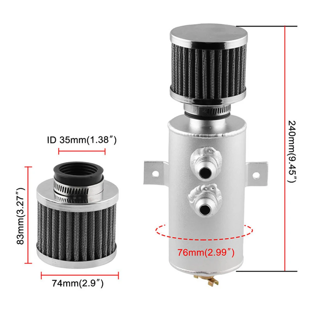 Универсальный Компактный тупик-цистерна для моторного масла могут AN10 2-Порты и разъёмы резервуар Turbo маслоуловитель фильтр