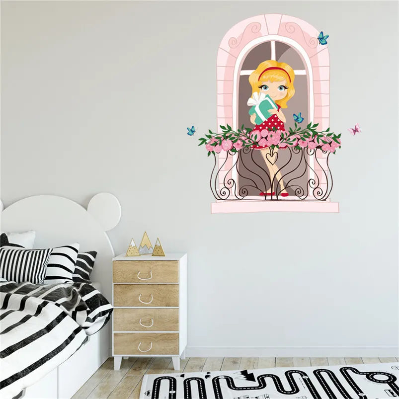 Cute Catroon Stickers Mobile Creative Wall Stickers For Kids Rooms Wall Window Home Decoration Adesivo De Parede 30FY2006