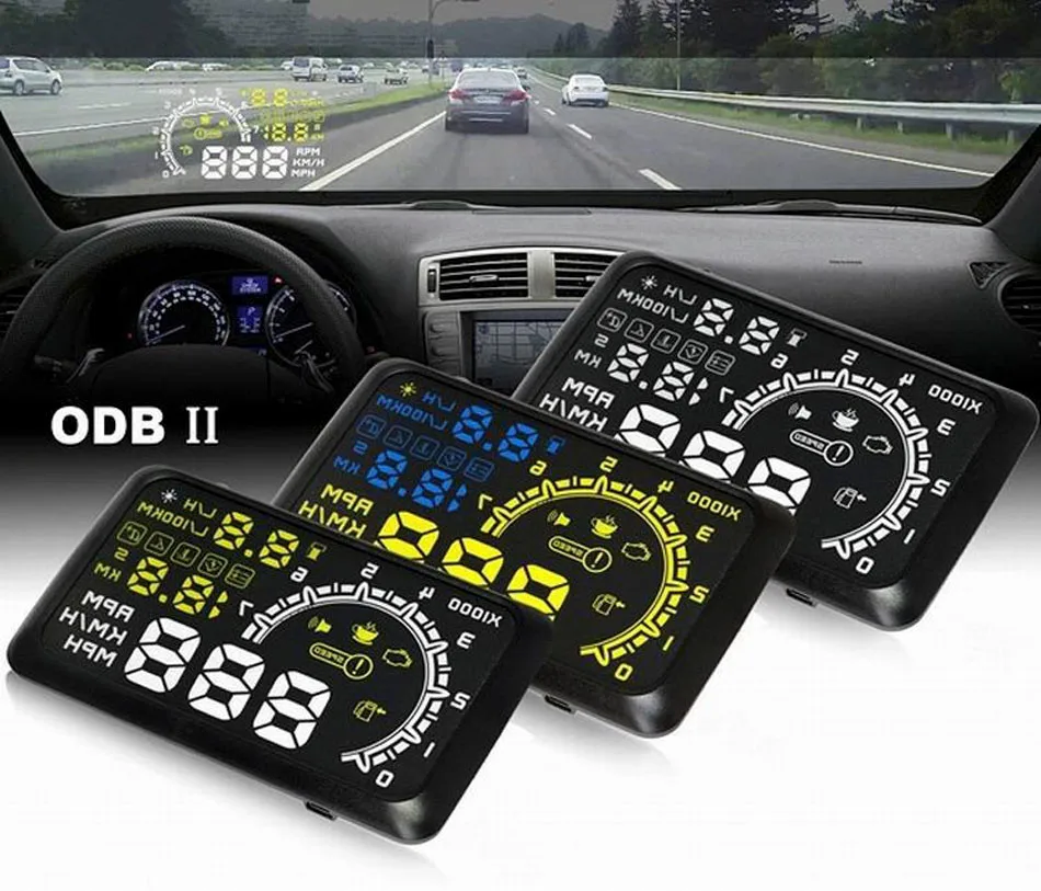 5," ASH-4C автомобиля HUD Дисплей OBD II HUD проектор Цифровой светильник превышение скорости Предупреждение самоприспосабливающаяся топлива спидометров HUD