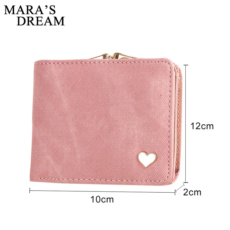 

Mara's Dream Woman Wallet Small Hasp Coin Purse For Luxury portfel Heart Lady Purses Female Wallets Mini Leather Clutch Card