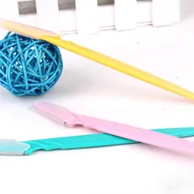 3 шт. триммер для бровей безопасные бритвы для бритья маленький размер лезвия для женщин уход за лицом инструмент для удаления волос Макияж бритва нож Желтый Розовый Синий