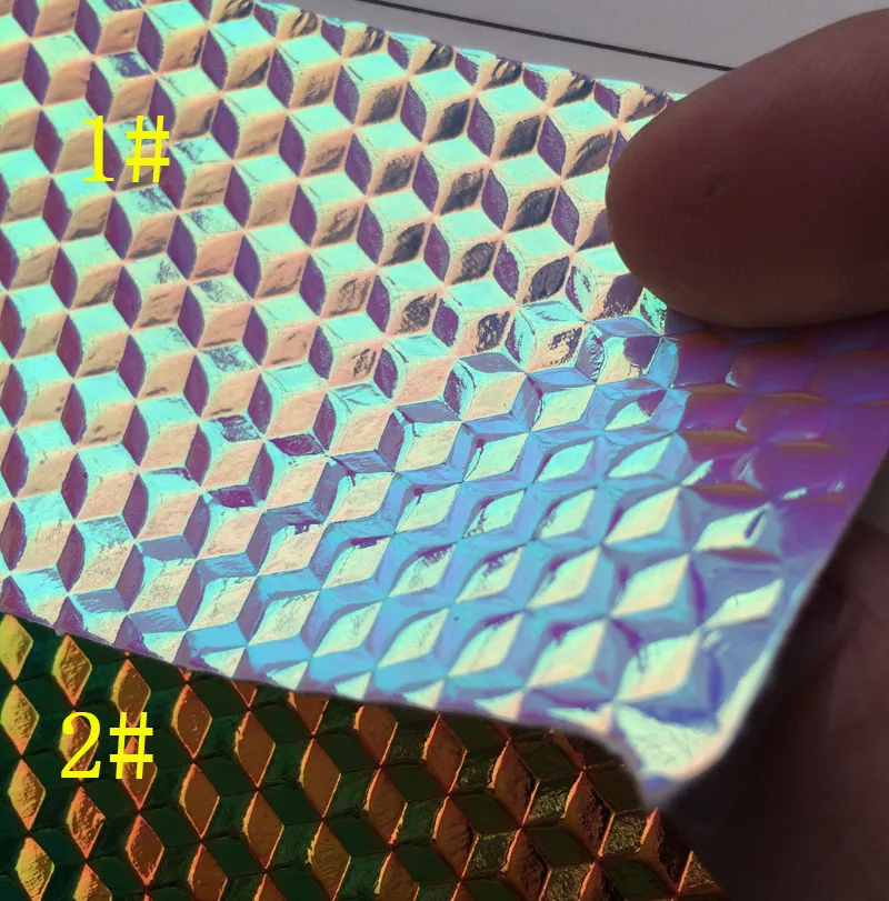 Синтетический ПУ куб шаблон голографический кожаный материал