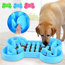 Pet Dog Cat Интерактивная медленная миска для еды прочная силиконовая противоскользящая собачья кормушка для кормления большие миски для собак