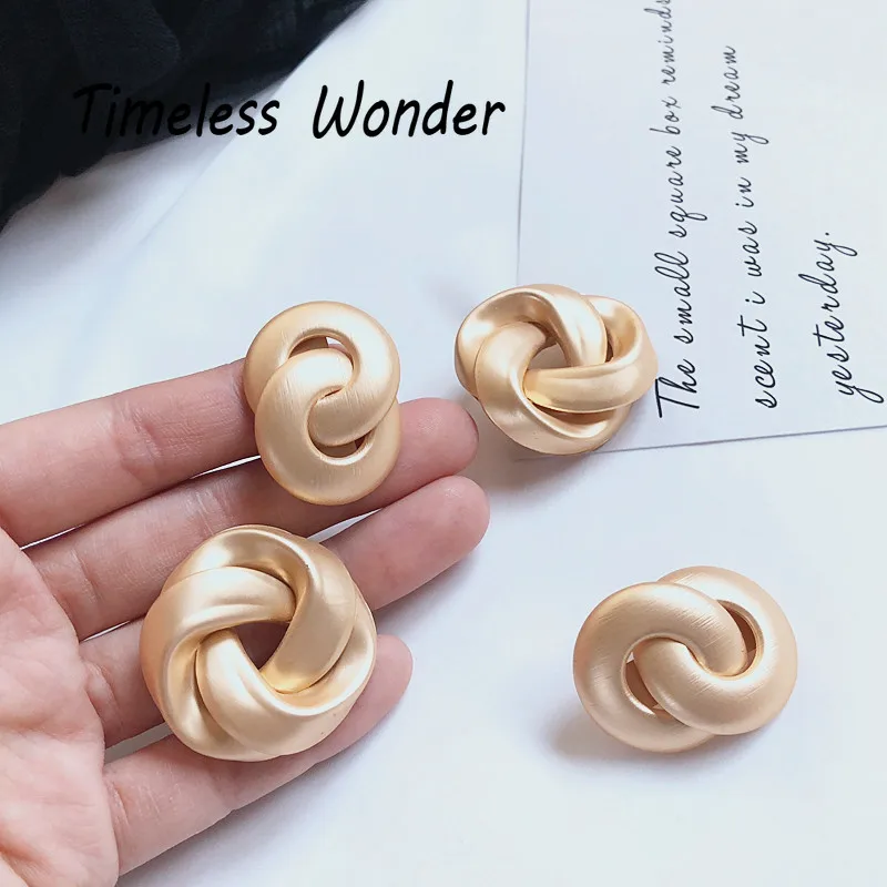 

Timeless Wonder Glam Retro Geo Knot Stud Statement Earrings Party Punk Top Rock INS Prom Drama Stage Chic Big Heavy Mix 8562