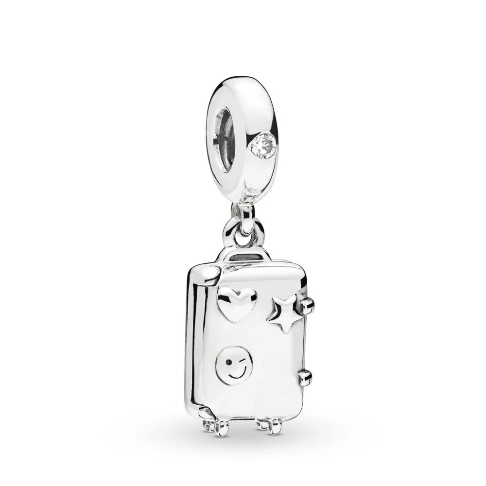 

2019 Spring Real 925 Sterling Silver Bead Suitcase Pendant Charm Fit Original Women Pandora Bangle Bracelet DIY Jewelry Making