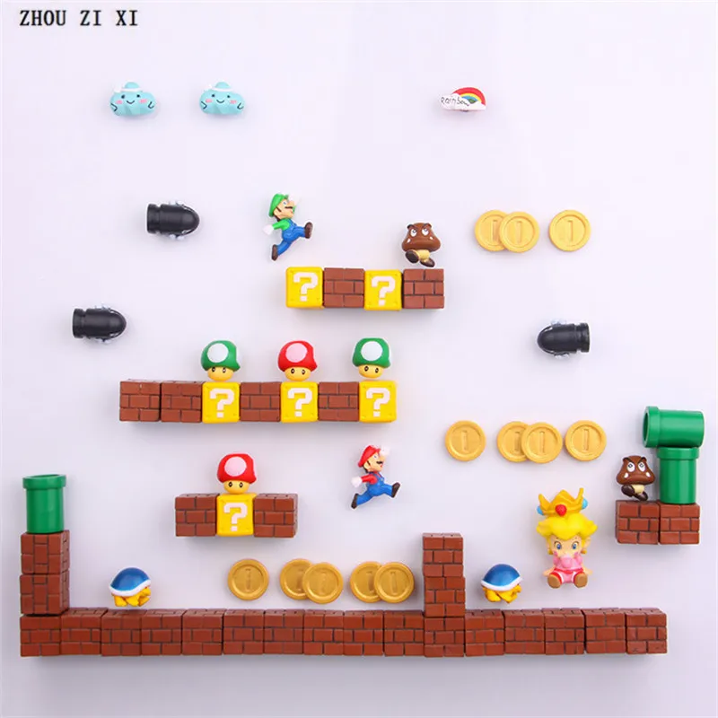 

Super mario New style home decorations 3D fridge magnets MArio Luigi action figures dolls Toys gift for Children