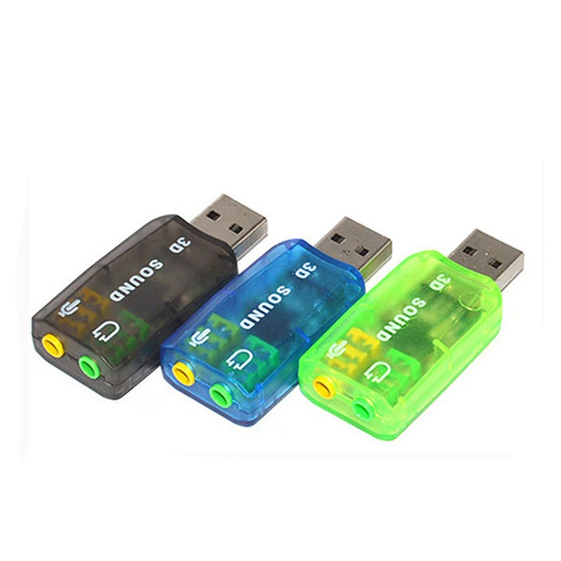 5,1-Channel USB 2,0 внешняя звуковая карта с 3,5 мм разъемом для наушников и микрофона, компьютерный стерео микрофон аудио USB конвертер