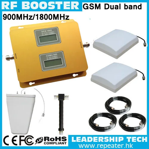 

Free Shipping RF GSM/DCS 900mhz/1800mhz LCD cellular mobile/cell phone signal repeater booster amplifier detector panel antenna