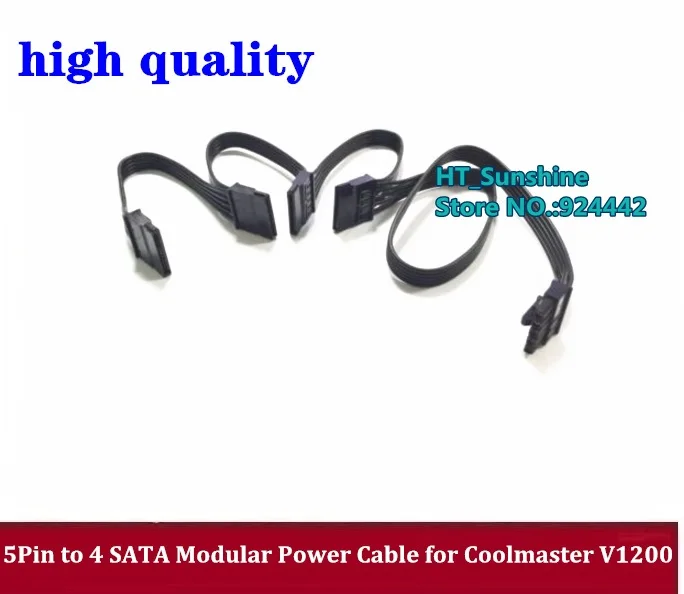 

PCI-E 5 Pin Male 1 to 4 SATA 15Pin Power Supply Splitter Extension Cable 15P Power Port Multiplier for Coolmaster V1200 Modular