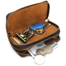 Натуральная коровья кожа для мужчин и женщин, сумка для ключей от машины, кошелек, многофункциональный чехол для ключей, модные держатели для ключницы, 6 брелоков