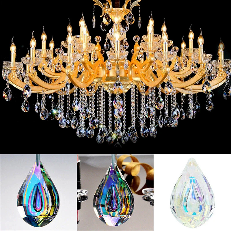 

76mm Rainbow Suncatcher Pendants Crystal Chandelier Parts for Light Lamp Chandelier Pendants Haning Glass Prisms