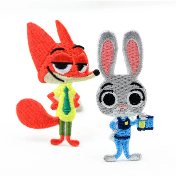 Zootopia Nick and Judy Cartoon stickers Iron on Cloth Patches - 1