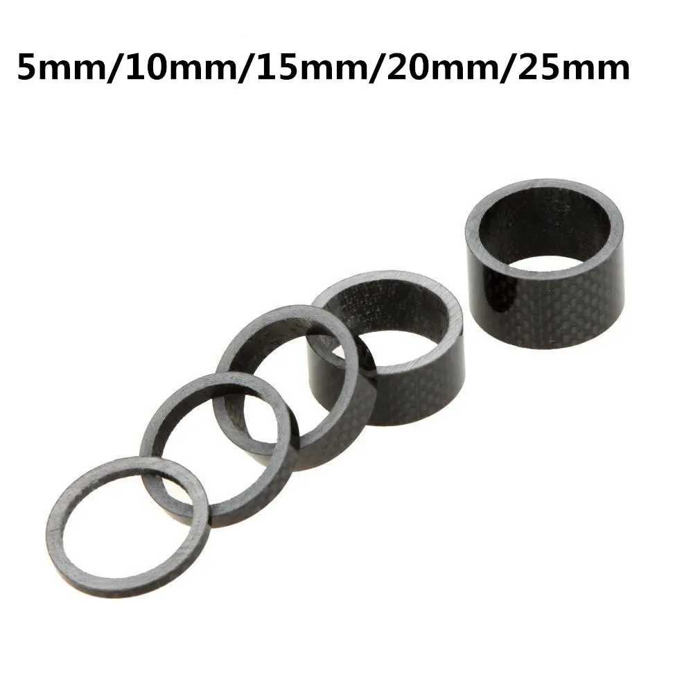 5 pcs 3K Full Carbon Fiber Bicycle Fork Washer Spacer MTB Road Bike